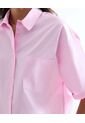 Camisa Cropped Rayas Manga Corta  Para Mujer Rosado Seven Seven de Seven Seven