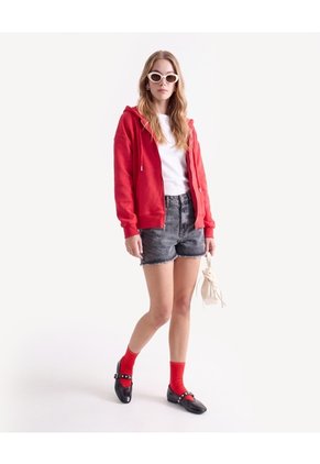 Short Denim Con Rotos Y Desgaste  Para Mujer Negro Seven Seven