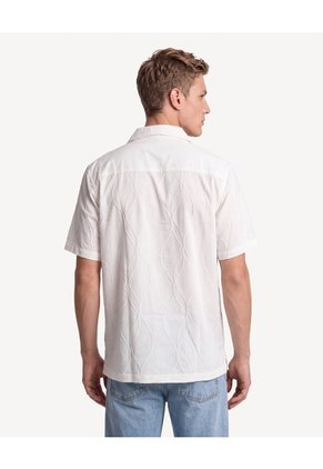 Camisa Resort Con Textura  Para Hombre Marfil Seven Seven