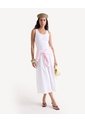 Vestido Rib Con Falda Popelina  Para Mujer Crudo Seven Seven de Seven Seven