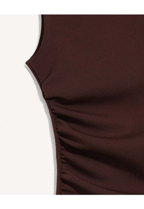 Camiseta Corta Manga Sisa  Para Mujer Café Seven Seven