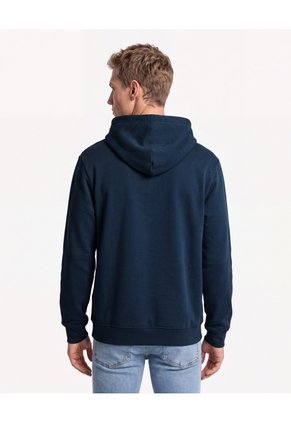 Buzo Hoodie Pesado Bolsillo Canguro  Para Hombre Azul Seven Seven
