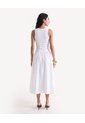 Vestido Rib Con Falda Popelina  Para Mujer Crudo Seven Seven de Seven Seven