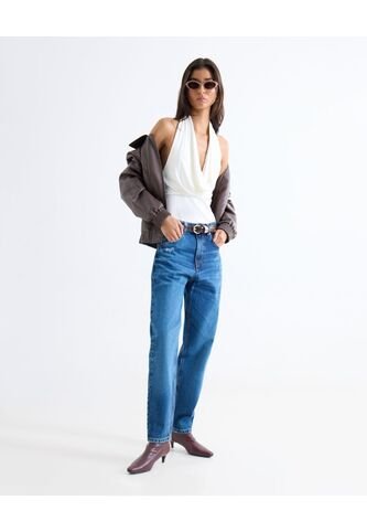 Jean Mom Con Desgastes  Para Mujer Azul Seven Seven Seven Seven