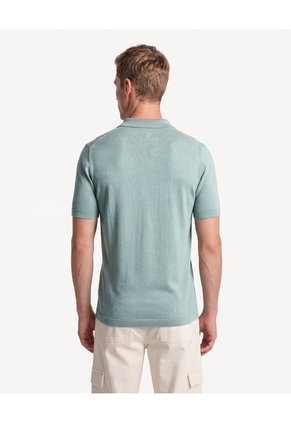 Polo Tricot Cuello Zipper  Para Hombre Verde Seven Seven