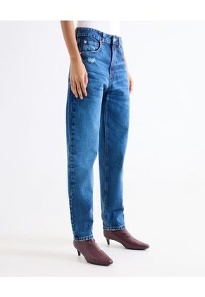 Jean Mom Con Desgastes  Para Mujer Azul Seven Seven