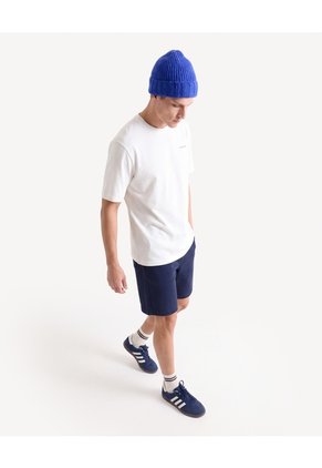 Bermuda Textura Rib De Punto  Para Hombre Azul Seven Seven