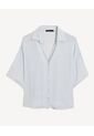 Blusa Camisera Holgada  Para Mujer Celeste Seven Seven de Seven Seven