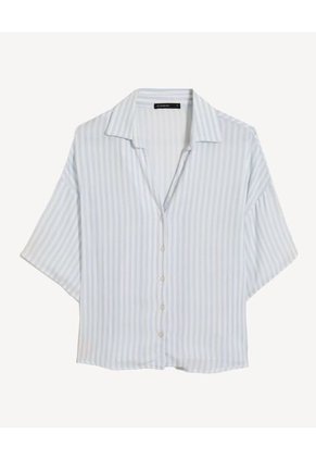 Blusa Camisera Holgada Para Mujer Celeste Seven Seven