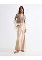 Pantalón Sastrero Encauchado  Para Mujer Beige Seven Seven de Seven Seven