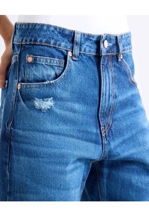 Jean Mom Con Desgastes  Para Mujer Azul Seven Seven