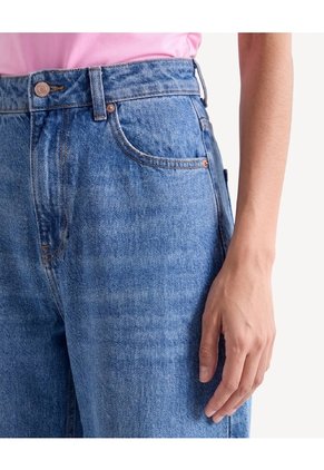 Jean Wide Leg Tiro Medio  Para Mujer Azul Seven Seven