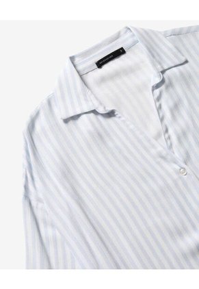 Blusa Camisera Holgada Para Mujer Celeste Seven Seven