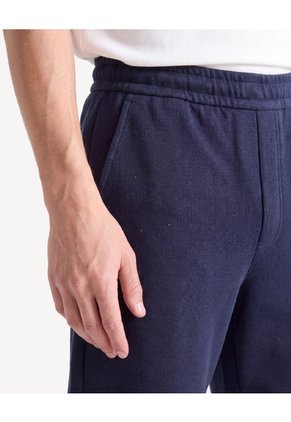 Bermuda Textura Rib De Punto  Para Hombre Azul Seven Seven