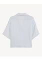 Blusa Camisera Holgada  Para Mujer Celeste Seven Seven de Seven Seven