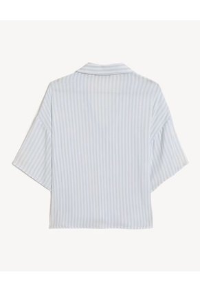 Blusa Camisera Holgada Para Mujer Celeste Seven Seven