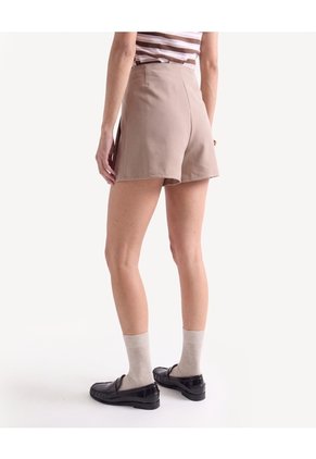 Falda Short Con Prenses  Para Mujer Taupe Seven Seven