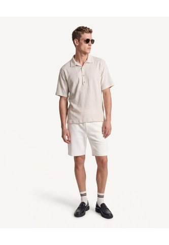 Camisa Resort Textura Rústica  Para Hombre Arena Seven Seven Seven Seven