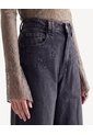 Jean Wide Leg Ruedo Desbaratado  Para Mujer Negro Seven Seven de Seven Seven