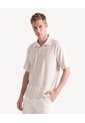 Camisa Resort Textura Rústica  Para Hombre Arena Seven Seven de Seven Seven