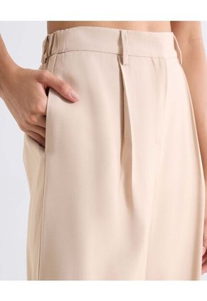 Pantalón Sastrero Encauchado Para Mujer Beige Seven Seven