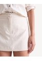 Skort Lino Bolsillos De Ribete  Para Mujer Beige Seven Seven de Seven Seven