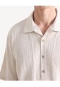 Camisa Resort Textura Rústica  Para Hombre Arena Seven Seven de Seven Seven