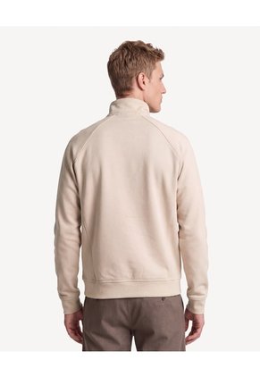 Buzo Boxy Cuello Alto Halfzipper Para Hombre Beige Seven Seven