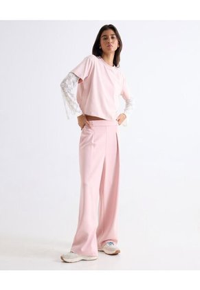 Camiseta Corta Silueta Amplia  Para Mujer Rosado Seven Seven