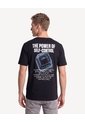 Camiseta Estampada Frontal Y Posterior  Para Hombre Negro Seven Seven de Seven Seven