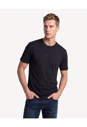 Camiseta Con Estampado Cuello Redondo Para Hombre Negro Seven Seven