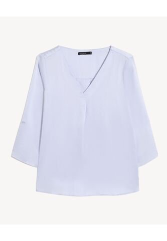 Blusa Cuello V Mangas Ajustables  Para Mujer Café Seven Seven Seven Seven