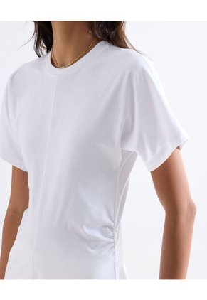 Camiseta Con Drapeado Lateral  Para Mujer Blanco Seven Seven