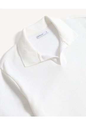 Camisa Polo Regular Fit Texturizada Para Hombre Blanco Seven Seven