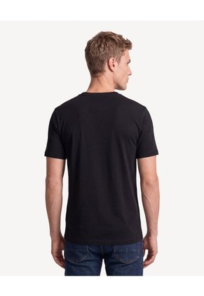 Camiseta Con Estampado Cuello Redondo Para Hombre Negro Seven Seven