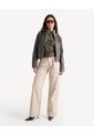 Jean Wide Leg Con Pinzas  Para Mujer Taupe Seven Seven de Seven Seven