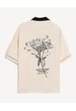 Camisa Boxy Estampada  Para Hombre Beige Seven Seven de Seven Seven