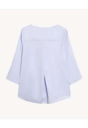 Blusa Cuello V Mangas Ajustables  Para Mujer Café Seven Seven
