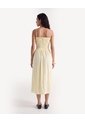 Vestido Midi Vichy Con Tiras  Para Mujer Amarillo Seven Seven de Seven Seven