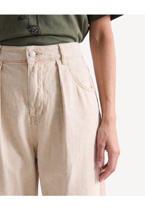 Jean Wide Leg Con Pinzas  Para Mujer Taupe Seven Seven