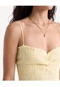 Vestido Midi Vichy Con Tiras  Para Mujer Amarillo Seven Seven de Seven Seven
