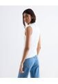 Camiseta Cuello Alto Con Torsión  Para Mujer Blanco Seven Seven de Seven Seven