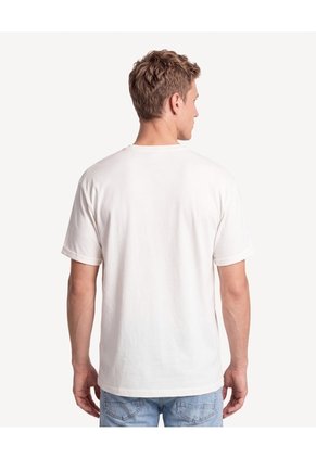 Camiseta Relaxed Fluida  Para Hombre Crema Seven Seven