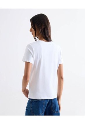 Camiseta Cuello Redondo Gráfico Frontal  Para Mujer Blanco Seven Seven