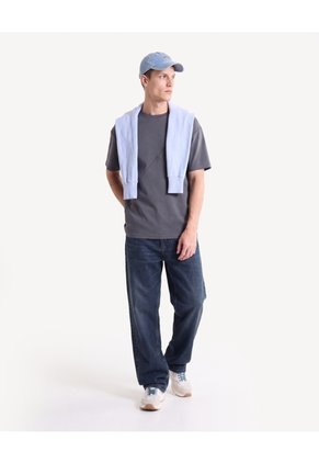 Jean Loose Rígido Tiro Medio  Para Hombre Azul Seven Seven
