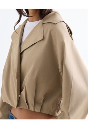 Chaqueta Trench Corta Para Mujer Camel Seven Seven