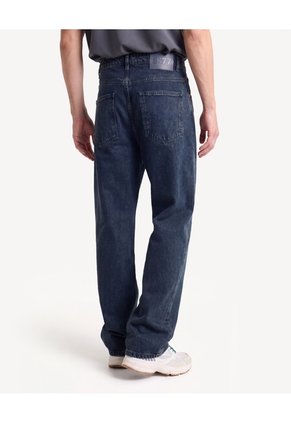 Jean Loose Rígido Tiro Medio  Para Hombre Azul Seven Seven