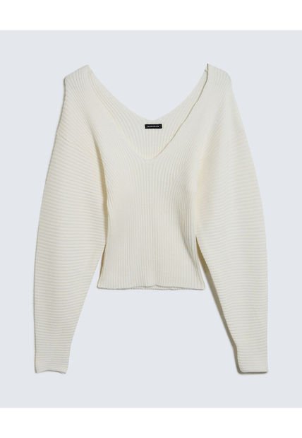 Saco Para Mujer Cuello V Color Crema Marca Seven Seven #28330653