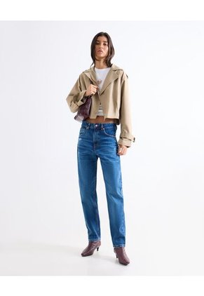 Chaqueta Trench Corta Para Mujer Camel Seven Seven