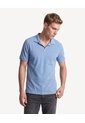 Polo Cuello Abierto Tejido Pesado  Para Hombre Azul Seven Seven de Seven Seven